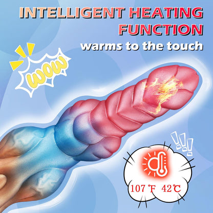 Quusvik 10,23" Monsterdildo – Riesiger stoßender und vibrierender Fantasiedildo mit Heizung