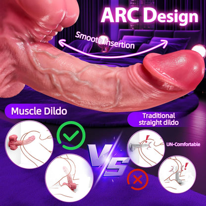Quusvik - 5-in-1 Realistic Muscular Thrusting Rotation Dildo | Wireless Control & Suction Cup