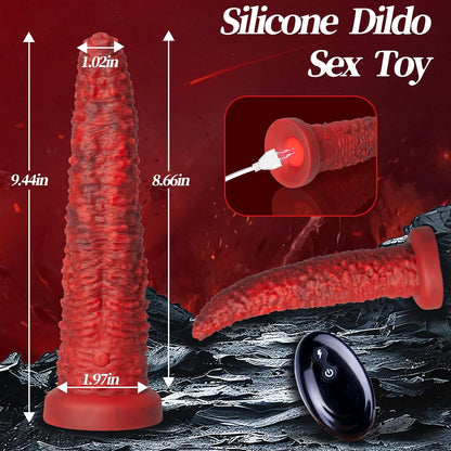 Quusvik - 9.5-Inch Monster Tongue Thrusting Dildo Vibrator | Remote-Controlled Pleasure