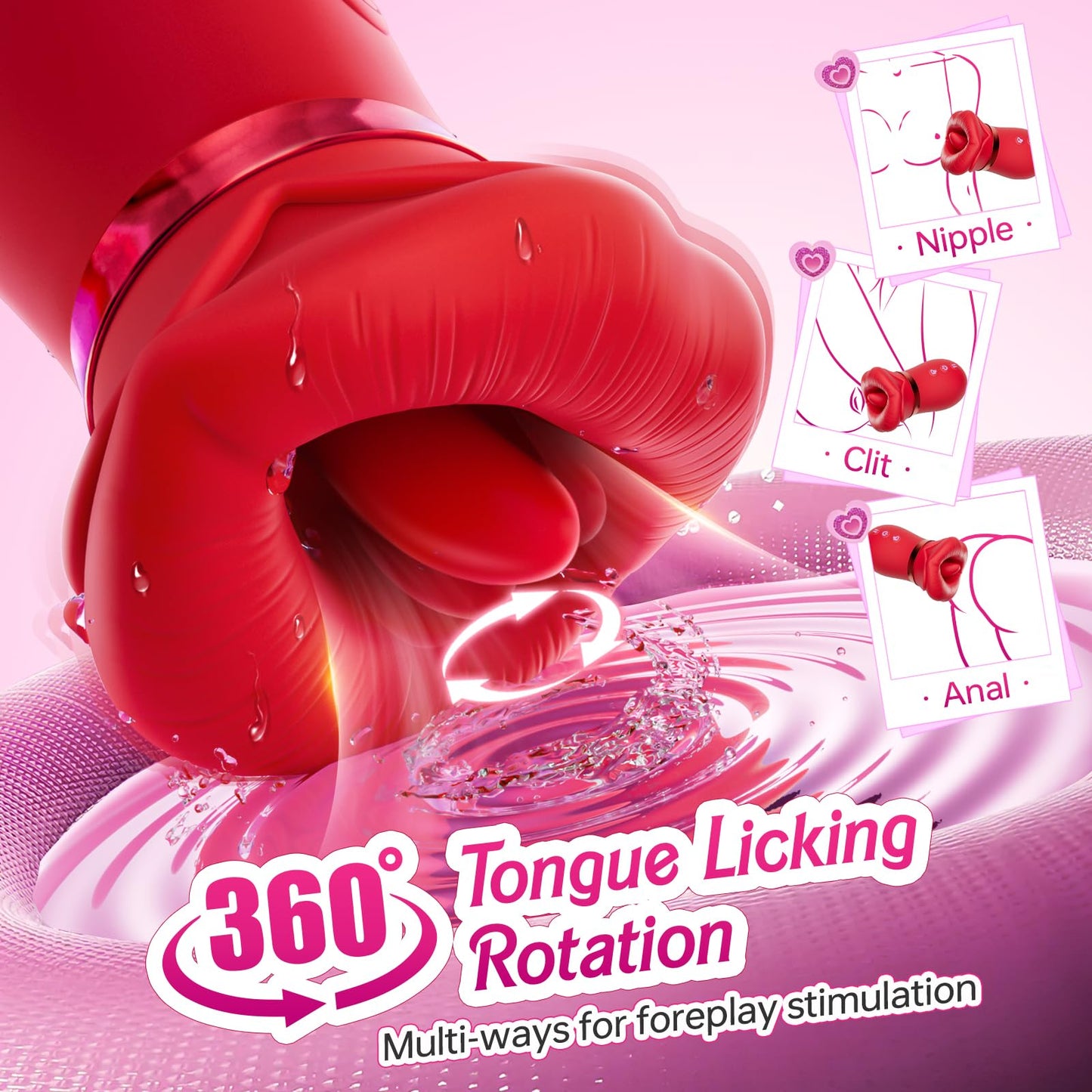 Quusvik - 4IN1 Mouth Sucking Vibrator Rose Sex Toy