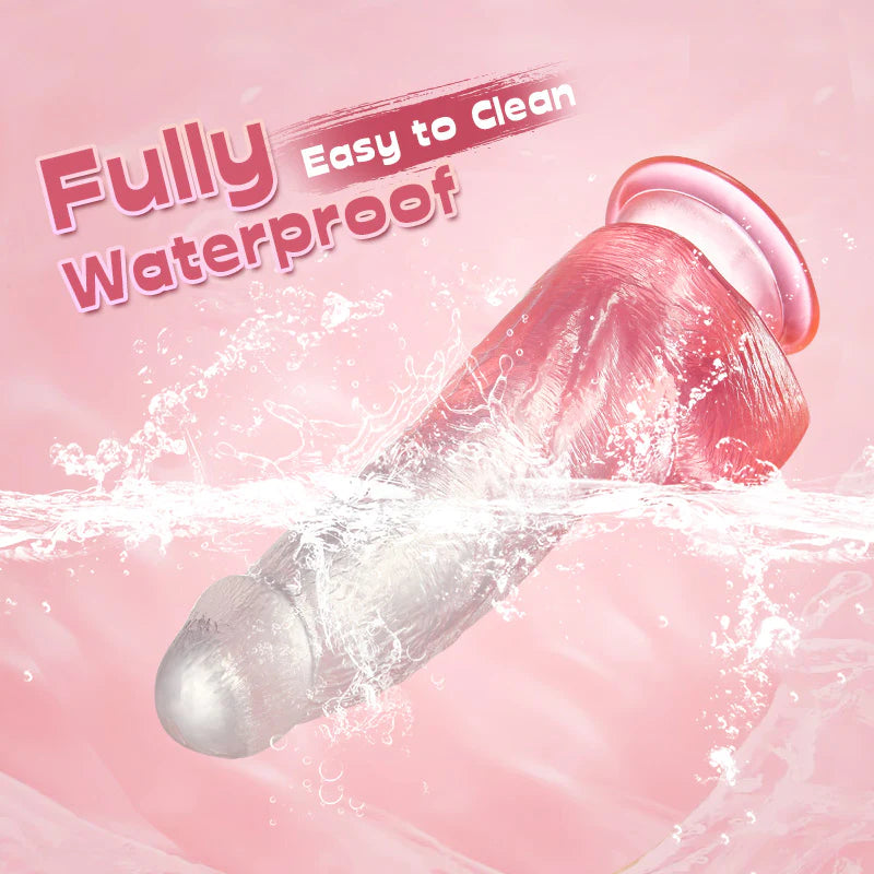 Crystal Jelly Dildo With Strong Suction Cup Huge Dildo 8 Inch