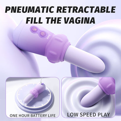 Soulsis Pinch Mushroom Dildo Vibrator – 5cm Telescopic Motion & Powerful Vibrations