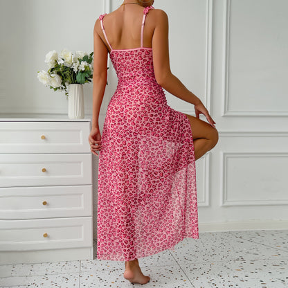 Love High Slit Long Dress Sexy Sling Dress T-Back