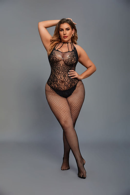 Open Crotch Free off Sexy Siamese Underwear Sheer Cutout Fishnet Clothes