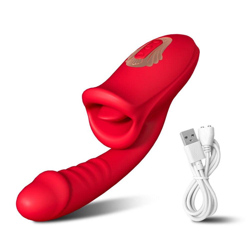 Quusvik - Rose Muncher Mouth Shaped Lip Biting Vibrator With G Spot Vibrator