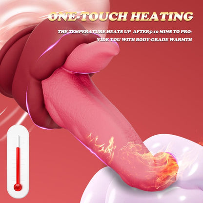 Quusvik Realistic Tongue Thrusting Dildo with Heating and Suction Cup