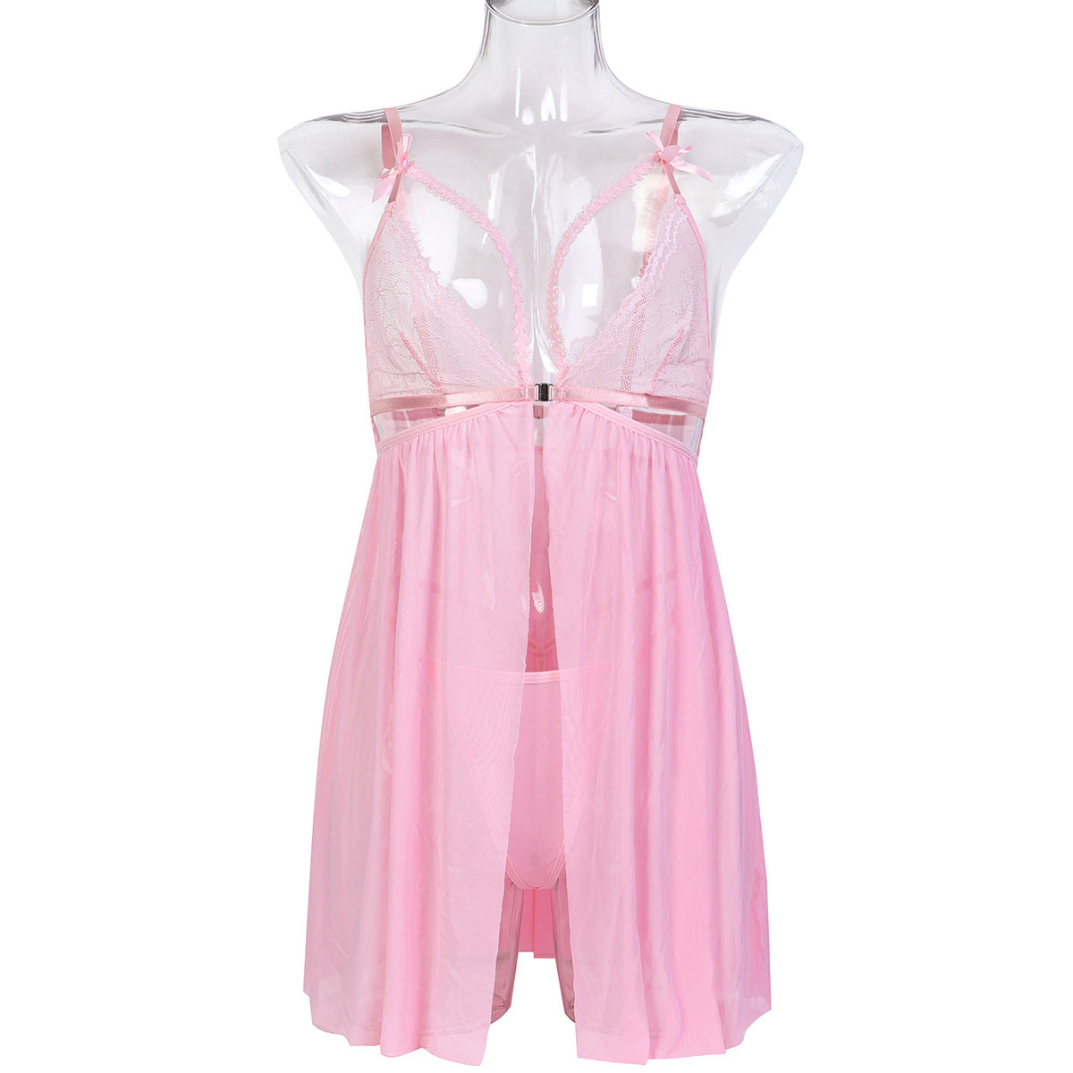 White Pure Desire Straps Tulle Sexy Transparent Lingerie