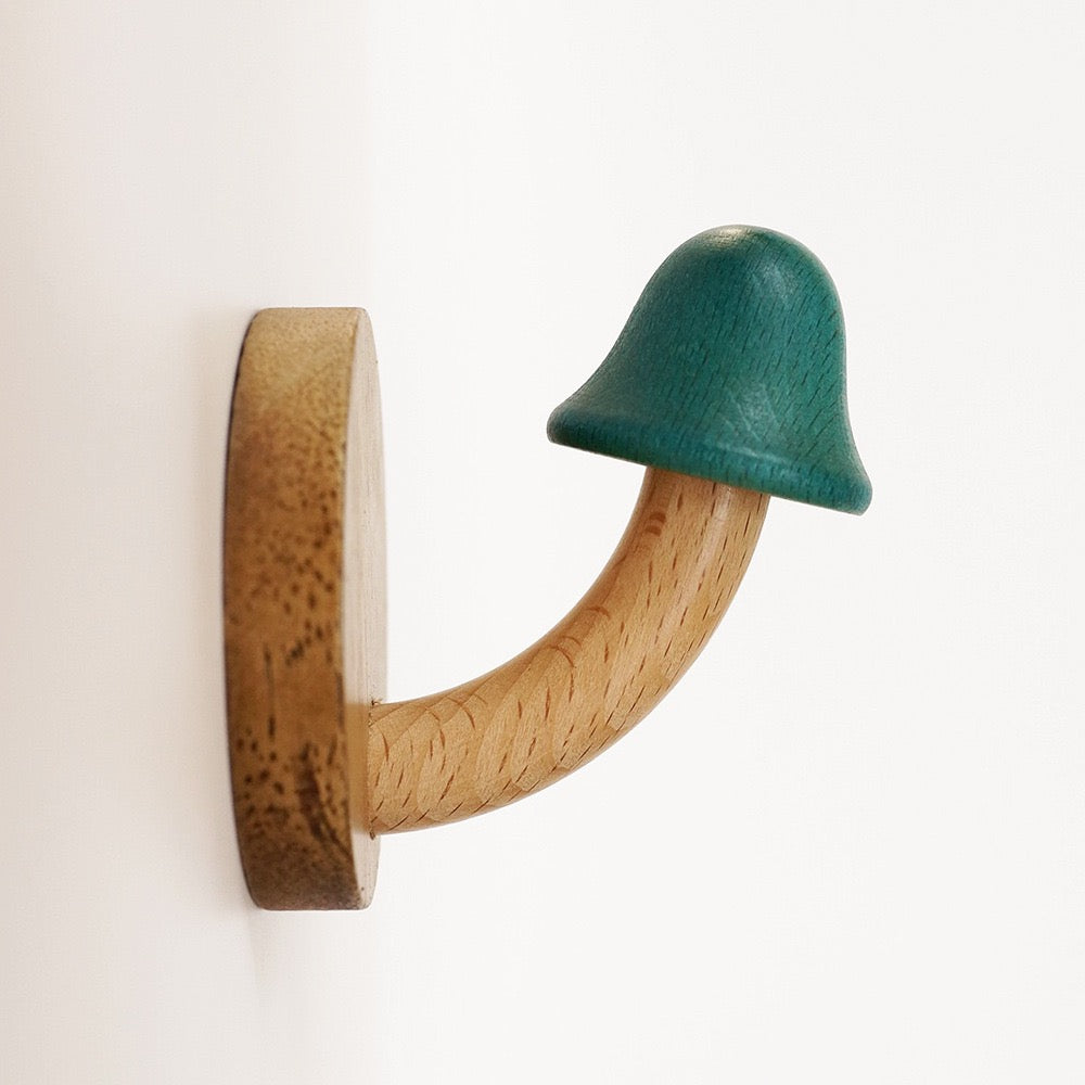 Creative punch-free solid wood mushroom coat hook QUUSVIK