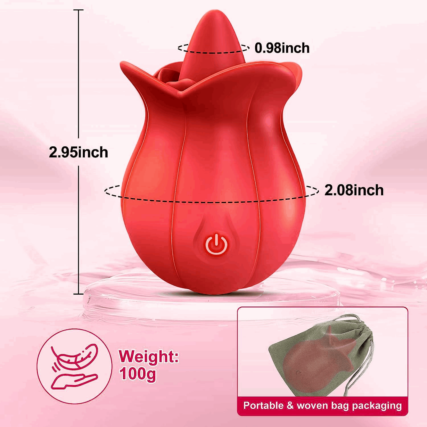 Quusvik 10 Speeds Rose Vibrator With Tongue