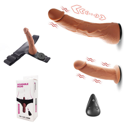 6.69'' Yeain Wearable Double-headed Thrusting Dildo Vibrator For LGBT