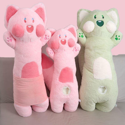 Cat Pillow Hidden Dildo Vibrator | 10-Speed Vibration + 3-Speed Thrusting | Automatic Licking & Suction