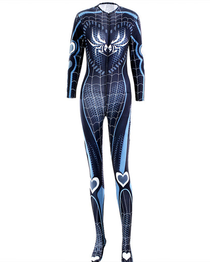 88-165lb} Zipper Crotchless Spider Stocking Bodysuit