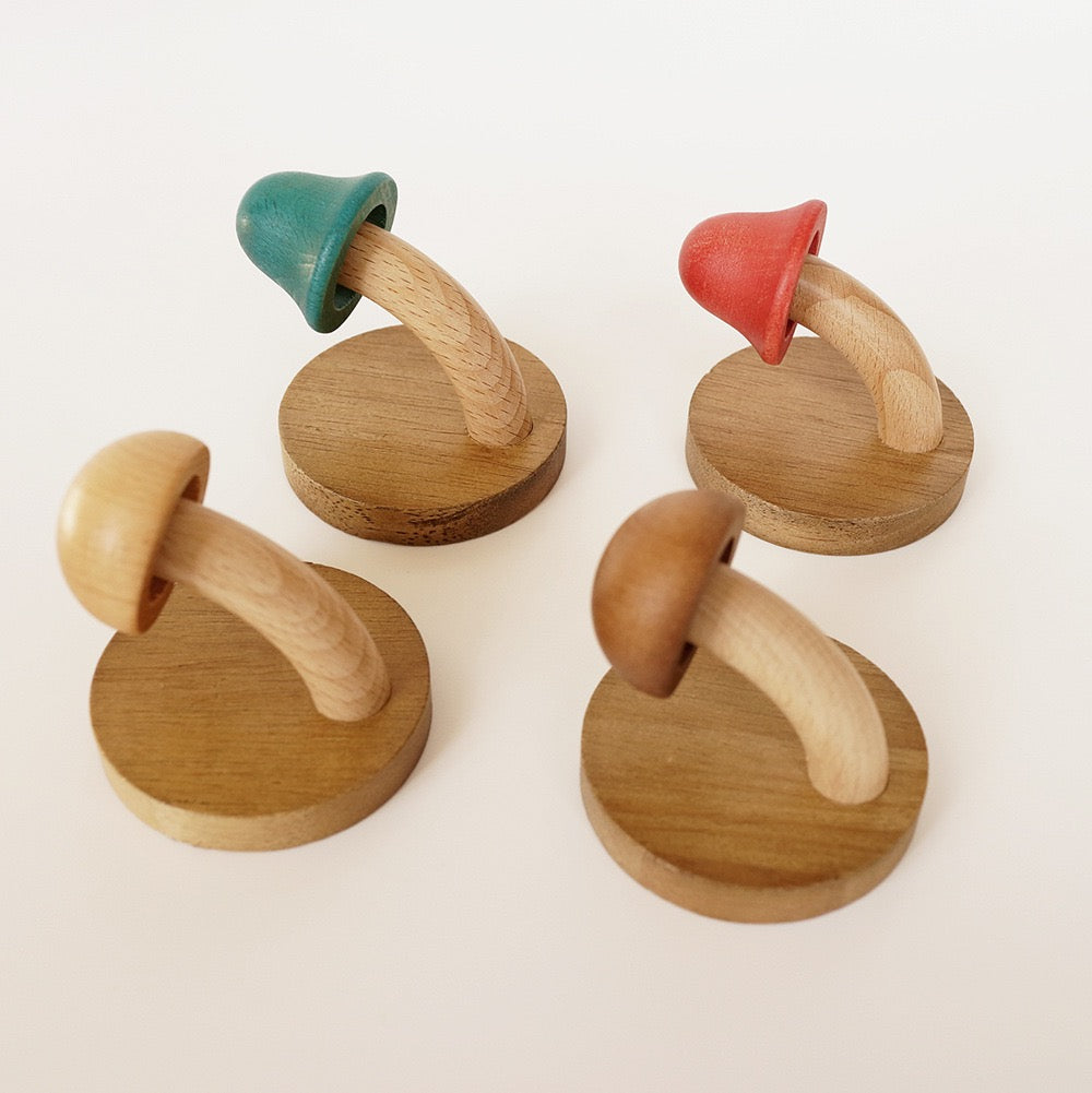 Creative punch-free solid wood mushroom coat hook QUUSVIK