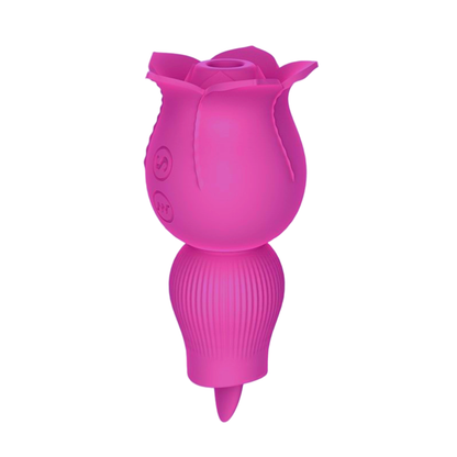 Quusvik - Rose Sucking and Tongue Vibrator 2 in 1 Rose Toy