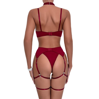Sexy Temptation Garter Hollow Gather Four-piece Sexy Lingerie