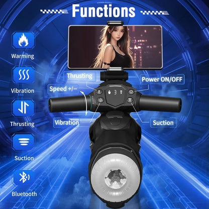 Quusvik Automatischer männlicher Masturbator mit 7 Stoß-, Vibrations- und Saugmodi, Bluetooth-Vagina, männlicher Masturbatorbecher, Sexspielzeug für Männer 