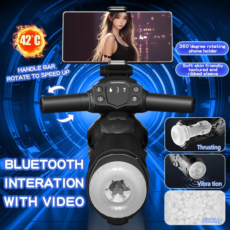 Quusvik Automatic Male Masturbator With 7 Thrusting & Vibrating & Sucking Modes Bluetooth Vagina Male Masturbator Cup Sex Toys for Men