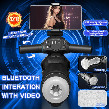 Quusvik Automatischer männlicher Masturbator mit 7 Stoß-, Vibrations- und Saugmodi, Bluetooth-Vagina, männlicher Masturbatorbecher, Sexspielzeug für Männer 
