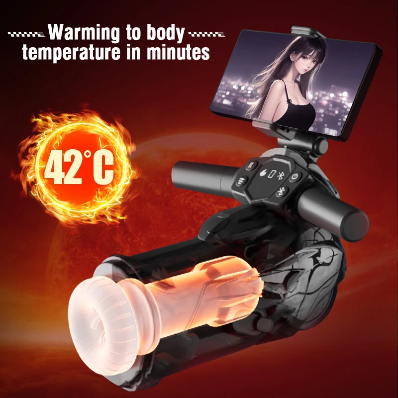 Quusvik Automatic Male Masturbator With 7 Thrusting & Vibrating & Sucking Modes Bluetooth Vagina Male Masturbator Cup Sex Toys for Men