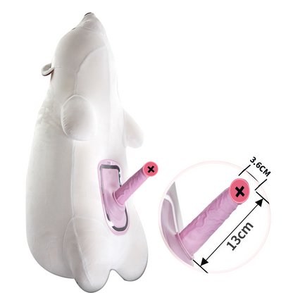 Cute doll bear automatic thrust vibration swing machine pretend female masturbator