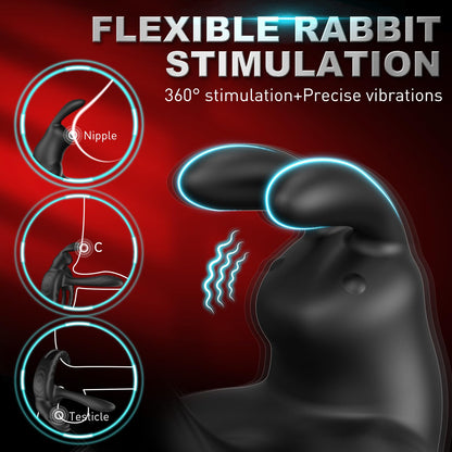 Quusvik - Bunny Ring III Vibrating Cock Ring Penis Ring with APP, Couples Sex Toys Vibrators