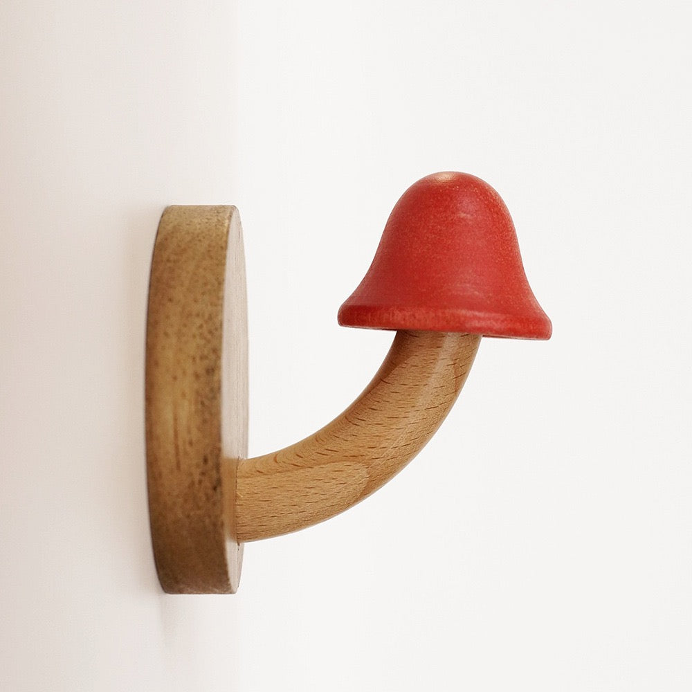 Creative punch-free solid wood mushroom coat hook QUUSVIK