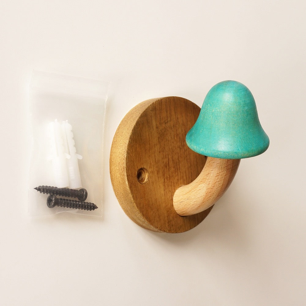 Creative punch-free solid wood mushroom coat hook QUUSVIK