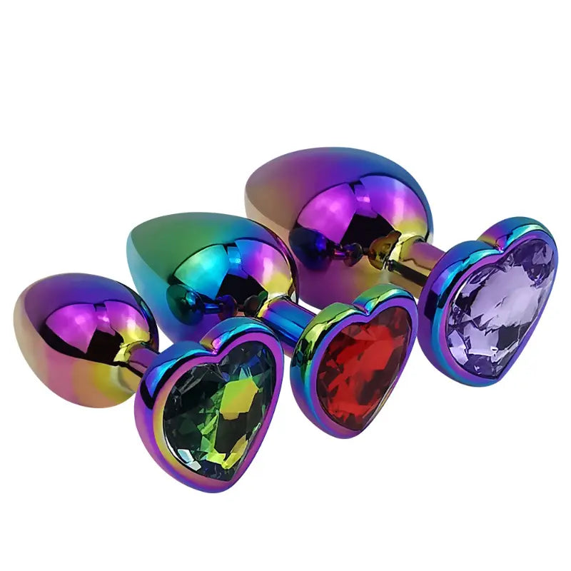 Quusvik multi-size multicolor stone heart-shaped butt plug2