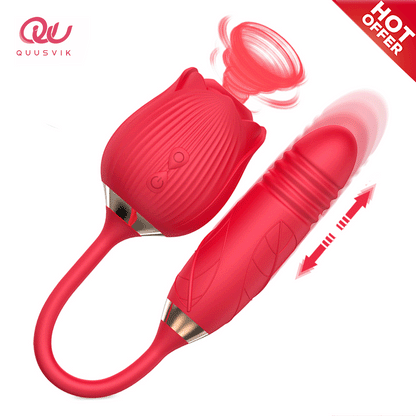 Quusvik-Rose 2nd generation female toy vibrator sucking licking sex device clitoris sucker - Quusvik