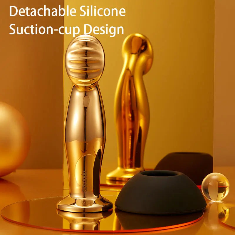 Quusvik wireless remote light deluxe gold-plated prostate massager masturbation stick butt plug anal plug0