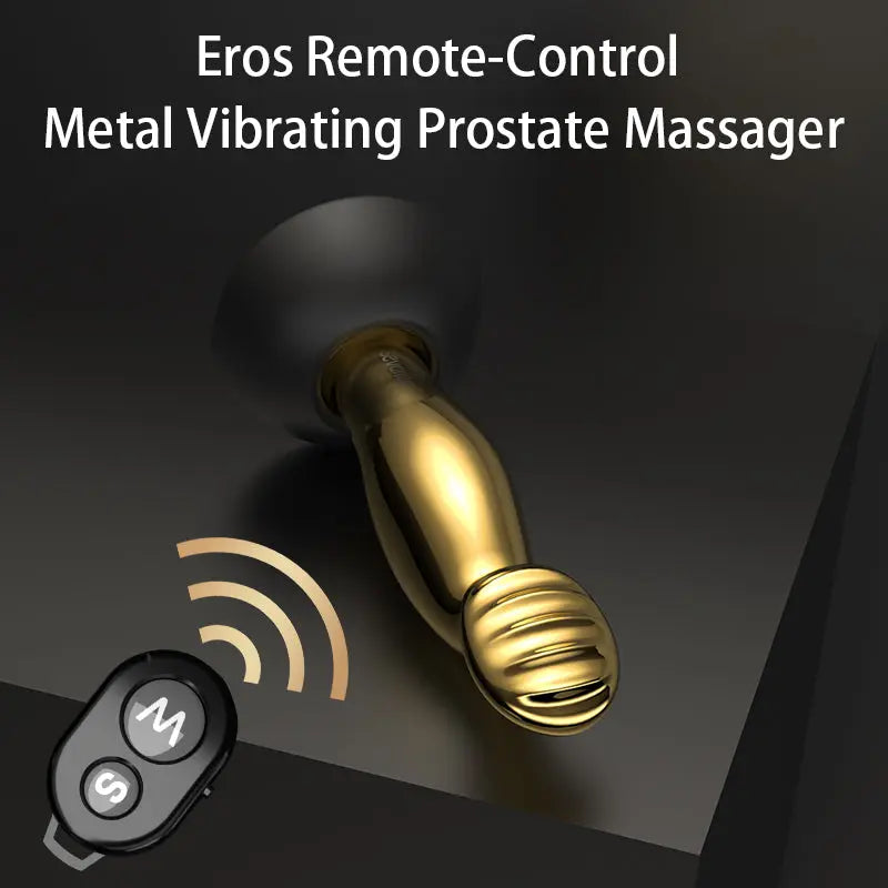 Quusvik wireless remote light deluxe gold-plated prostate massager masturbation stick butt plug anal plug4