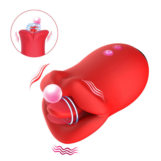 Quusvik - Female Clit Oral Licking Tongue Vibrator Rotating Nipples Stimulator