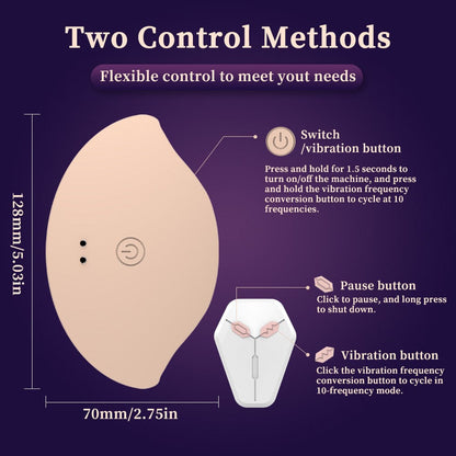 Quusvik Invisible Wearable Breast Vibrator with Remote Control