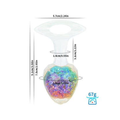 Quusvik Diamond Crystal Rainbow Butt Plug – 3 Sizes, Sensory Glass Beads, Discreet Wear, Body-Safe Silicone