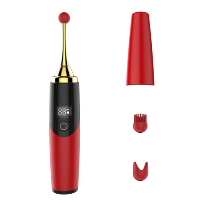 Quusvik Precision Clit & G-Spot Vibrator – 12 Vibration Modes, 2 Interchangeable Heads, Body-Safe Silicone, Waterproof (Red)