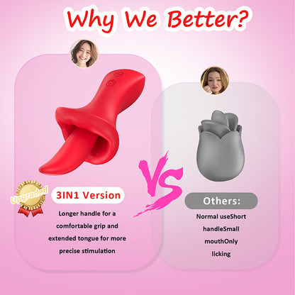 Quusvik Big Mouth Clitoris Suction & G-Spot Vibrator with 10 Tongue Licking Modes