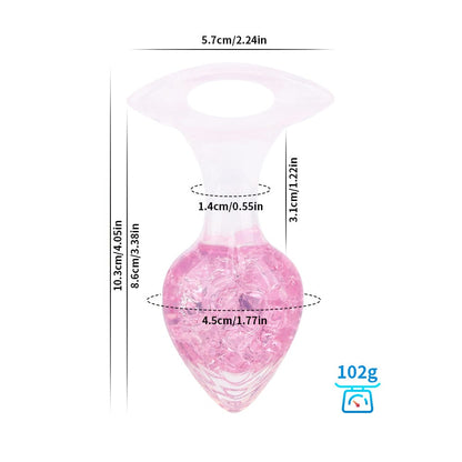 Quusvik Love-Shaped Crystal Butt Plug – Weighted Anal Plug for G-Spot & Prostate Stimulation, 3 Sizes, O-Ring Base, Liquid Silicone