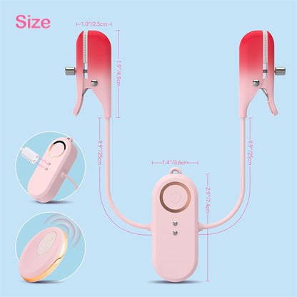 Quusvik 2-in-1 Wearable Nipple & Clitoral Vibrator – 10 Vibration Modes, Remote Control, IPX6 Waterproof