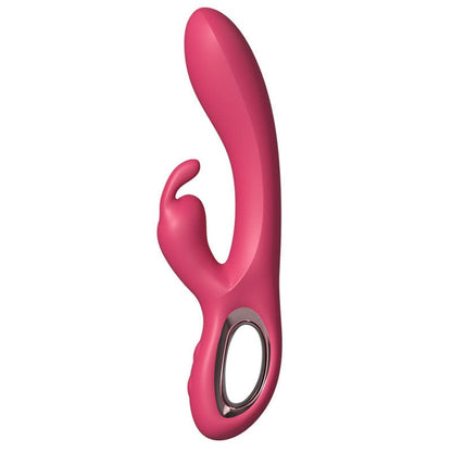 Quusvik 2-in-1 Rabbit Vibrator – 10 Vibration Modes, Dual Motors, Full Waterproof, Ergonomic Ring Handle (Rose Red/Purple)