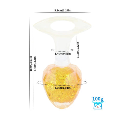 Quusvik Diamond Crystal Rainbow Butt Plug – 3 Sizes, Sensory Glass Beads, Discreet Wear, Body-Safe Silicone