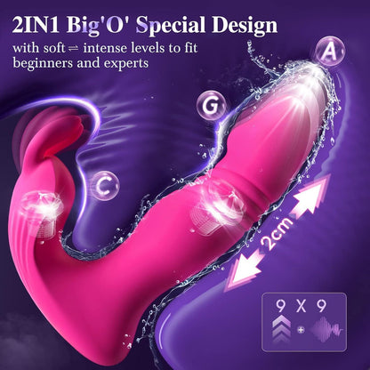 Quusvik - 3-in-1 Bunny Wearable Thrusting G-Spot Vibrator with App & Remote Control