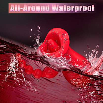 Quusvik Big Mouth Clitoral Suction & Anal Bead Vibrator – 10 Tongue Licking & Vibration Modes