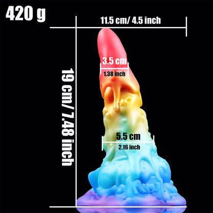 Quusvik – 7,48 Zoll großer Rainbow Ice Cream Fantasy Flüssigsilikon-Dildo