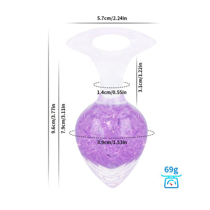 Quusvik Love-Shaped Crystal Butt Plug – Weighted Anal Plug for G-Spot & Prostate Stimulation, 3 Sizes, O-Ring Base, Liquid Silicone