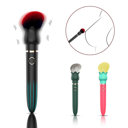 Discreet Makeup Brush Vibrator – 10 Frequency Rechargeable Mini Wand for On-the-Go Pleasure