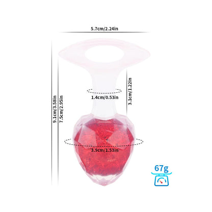 Quusvik Diamond Crystal Rainbow Butt Plug – 3 Sizes, Sensory Glass Beads, Discreet Wear, Body-Safe Silicone