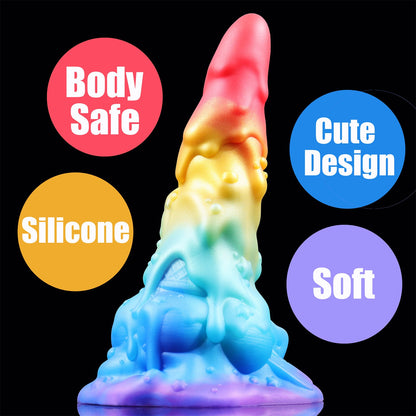 Quusvik – 7,48 Zoll großer Rainbow Ice Cream Fantasy Flüssigsilikon-Dildo