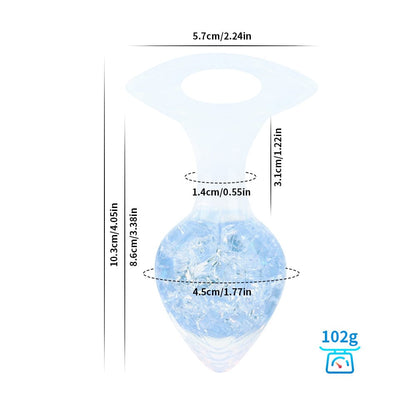 Quusvik Love-Shaped Crystal Butt Plug – Weighted Anal Plug for G-Spot & Prostate Stimulation, 3 Sizes, O-Ring Base, Liquid Silicone