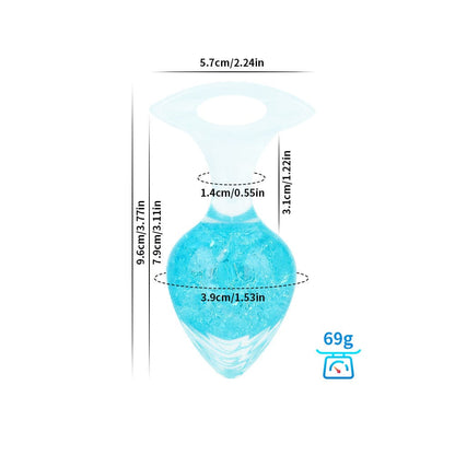 Quusvik Love-Shaped Crystal Butt Plug – Weighted Anal Plug for G-Spot & Prostate Stimulation, 3 Sizes, O-Ring Base, Liquid Silicone