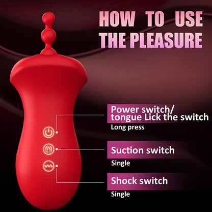 Quusvik Big Mouth Clitoral Suction & Anal Bead Vibrator – 10 Tongue Licking & Vibration Modes